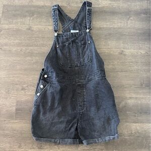 Old Navy Black Denim Short Overalls